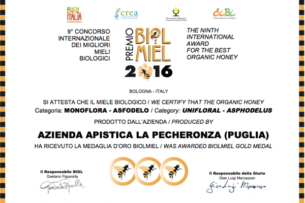 Miele di Asfodelo - Premio Biolmiel Miele di Asfodelo - Premio Biolmiel