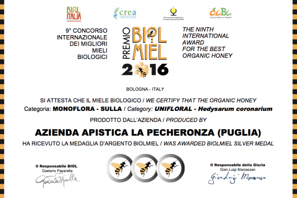 Miele di Sulla - Premio Biolmiel Miele di Sulla - Premio Biolmiel