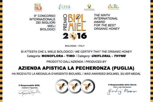Miele di Timo - Premio Biolmiel Miele di Timo - Premio Biolmiel